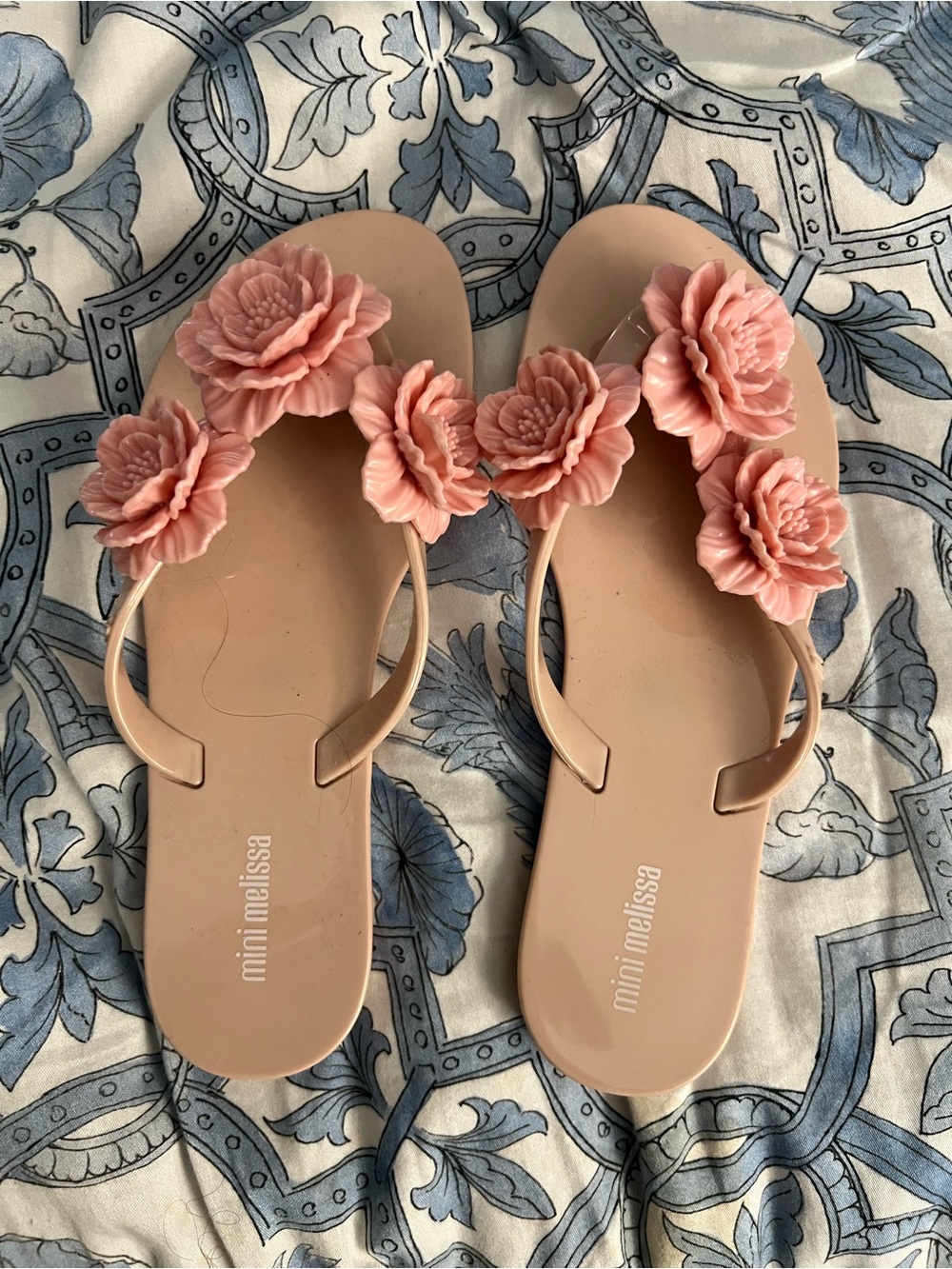 Mini Melissa Blush Pink Floral Jelly Sandals
